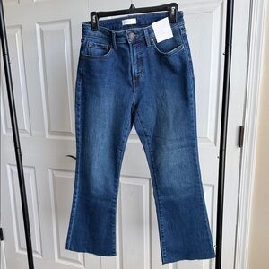 LC Lauren Conrad High Rise Cropped Kick Flare Dark Blue Flare Jeans